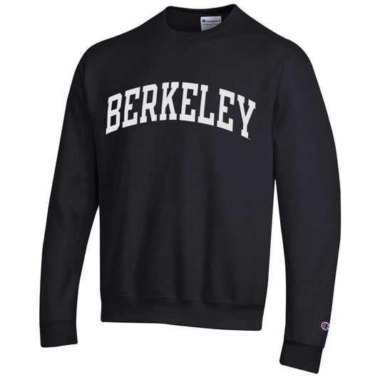 University of California Berkeley classic arch Champion crew-neck sweatshirt-Black-Shop College Wear