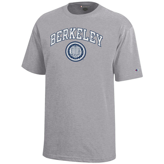 U.C. Berkeley arch and two color seal youth Champion T-Shirt-Gray-Shop College Wear
