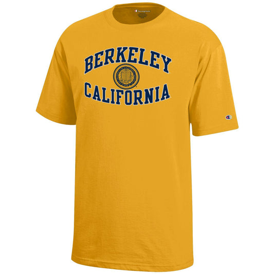 U.C. Berkeley Cal Reverse arch Champion youth T-Gold-Shop College Wear