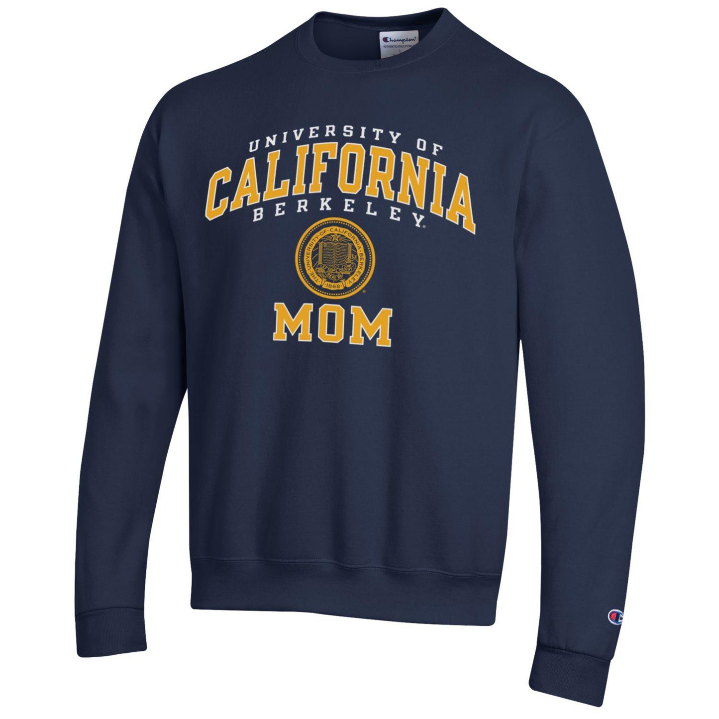 University of California Berkeley Mom 3 arch Champion crew-neck sweatshirt-Navy-Shop College Wear