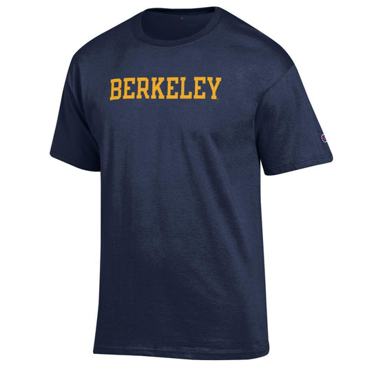 U.C. Berkeley Cal Berkeley straight Men's Champion T-Shirt-Navy-Shop College Wear