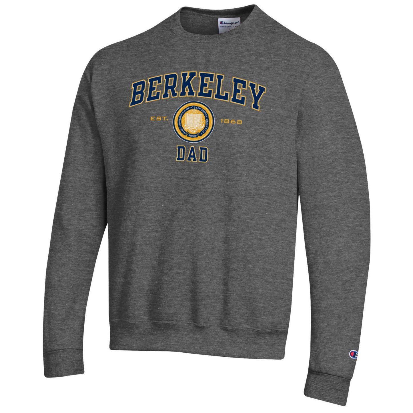U.C. Berkeley Dad arch & seal crew-neck sweatshirt-Charcoal-Shop College Wear