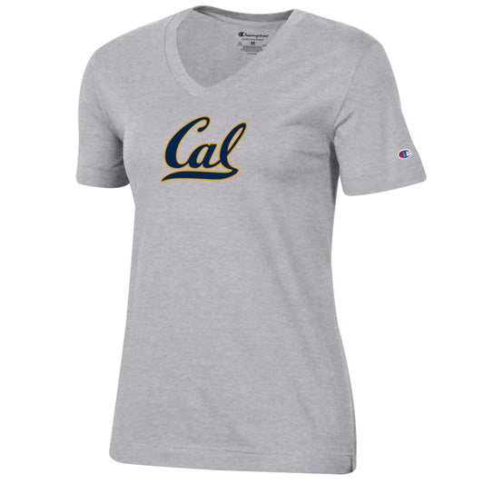 U.C. Berkeley Bears bold script Cal Champion women's T-Shirt-Gray-Shop College Wear