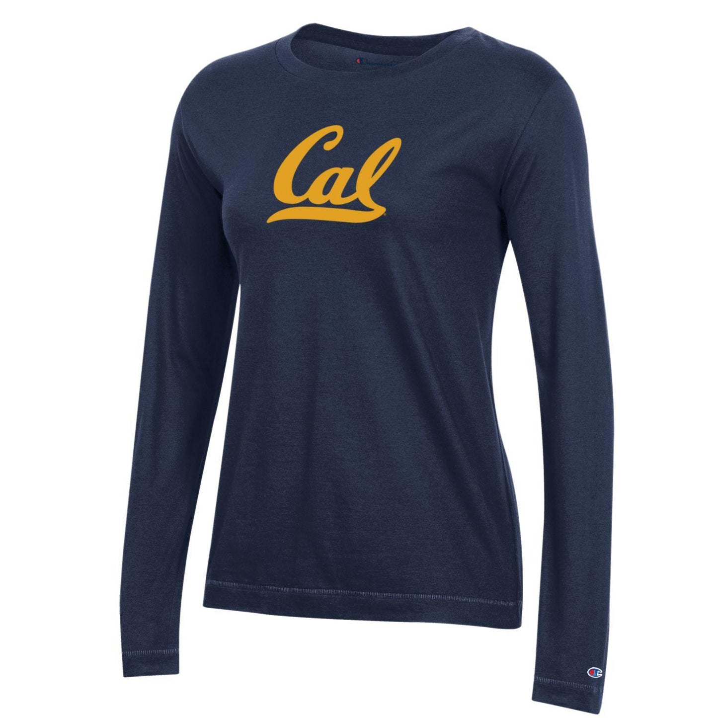 U.C. Berkeley script Cal women's Champion long sleeve crew T-Shirt-Navy-Shop College Wear