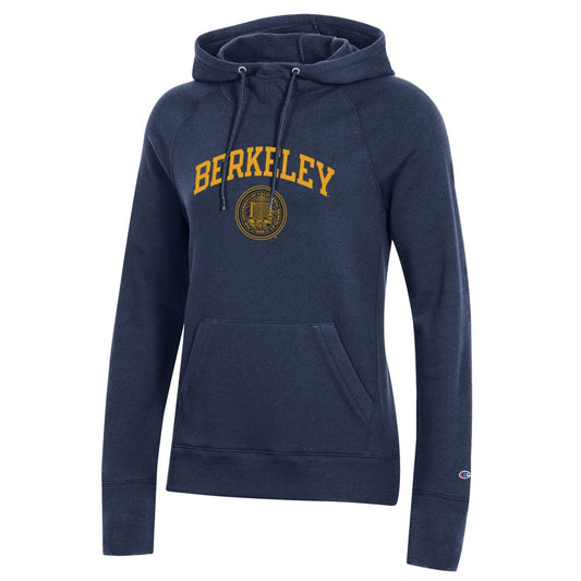 U.C. Berkeley Cal arch and Seal Champion Womens University hoodie sweatshirt-Navy-Shop College Wear