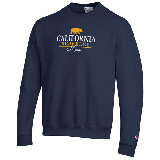 U.C. Berkeley Cal cursive Mom Champion crew-neck sweatshirt-Navy-Shop College Wear