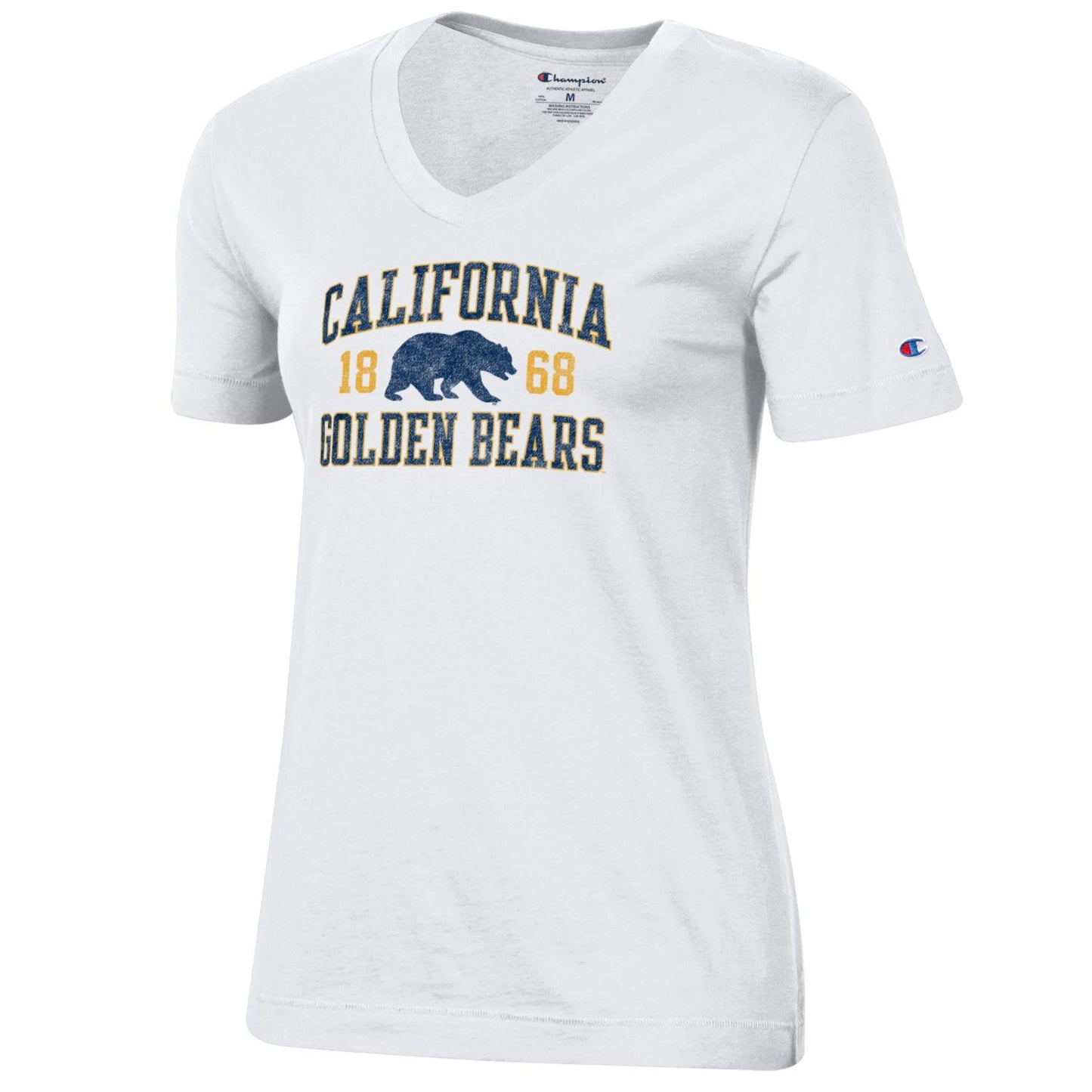 U.C. Berkeley Cal Bears 1868 distressed Champion women's T-Shirt-White-Shop College Wear