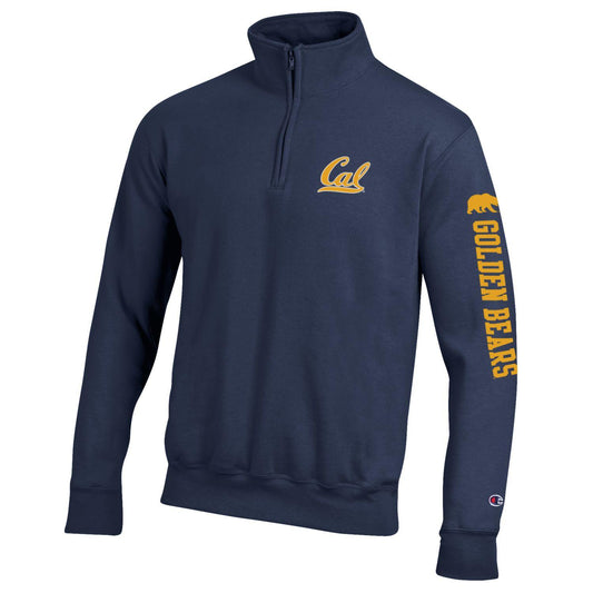 U.C. Berkeley Cal Bear logo Golden Bears Champion 1/4 zip sweatshirt-Navy-Shop College Wear