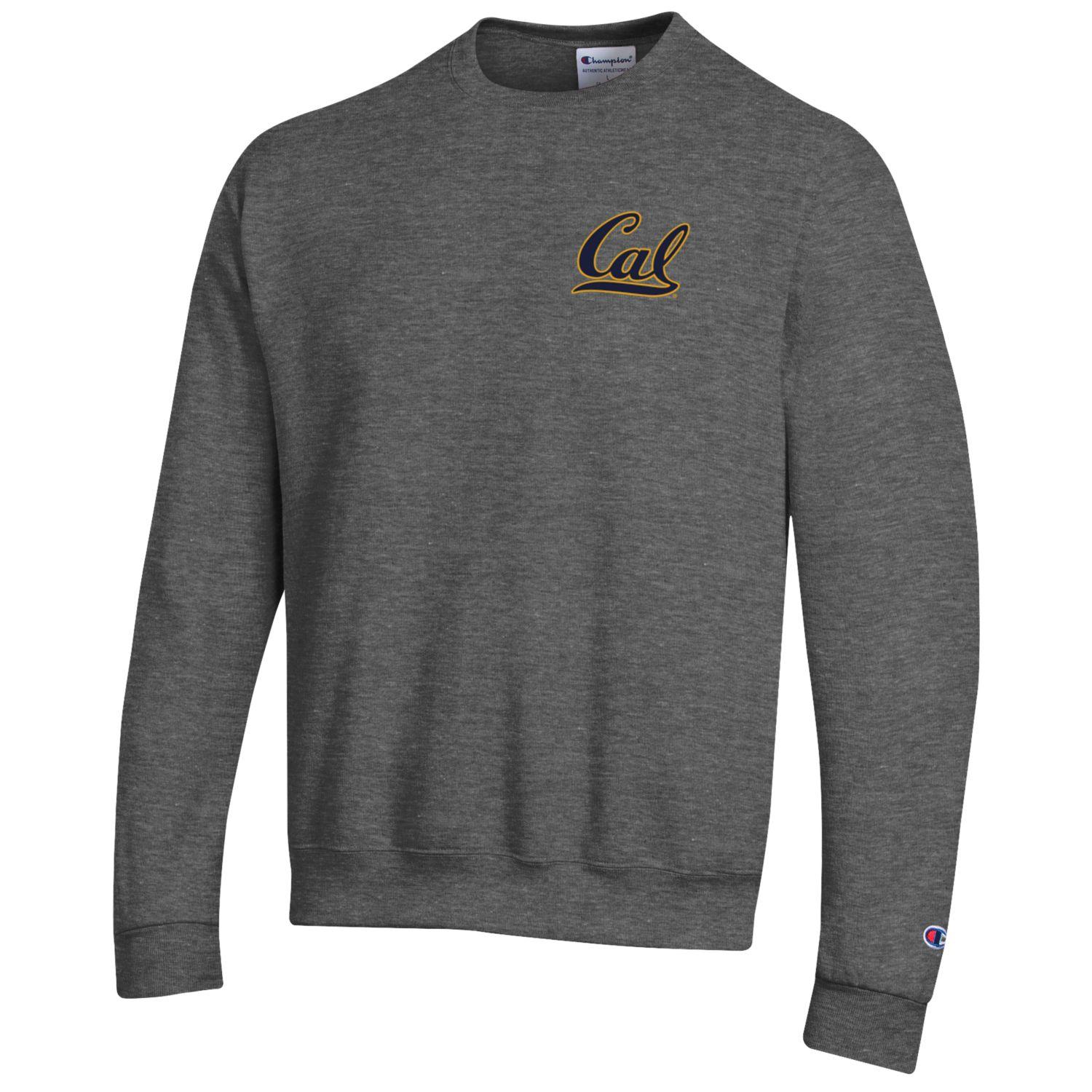 University of California Berkeley Cal left chest Champion craew-neck sweatshirt-Charcoal-Shop College Wear