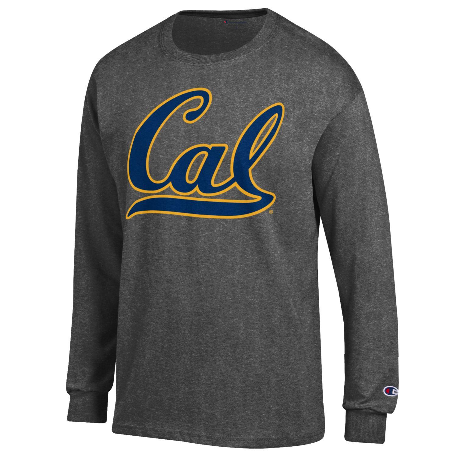 U.C. Berkeley bold Cal long sleeve Champion T-Shirt-Charcoal-Shop College Wear