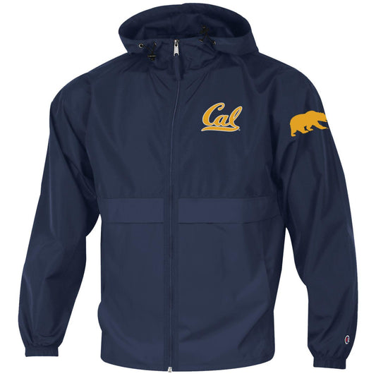 U.C. Berkeley Cal Champion men's wind breaker nylon jacket Zip Up-Navy-Shop College Wear