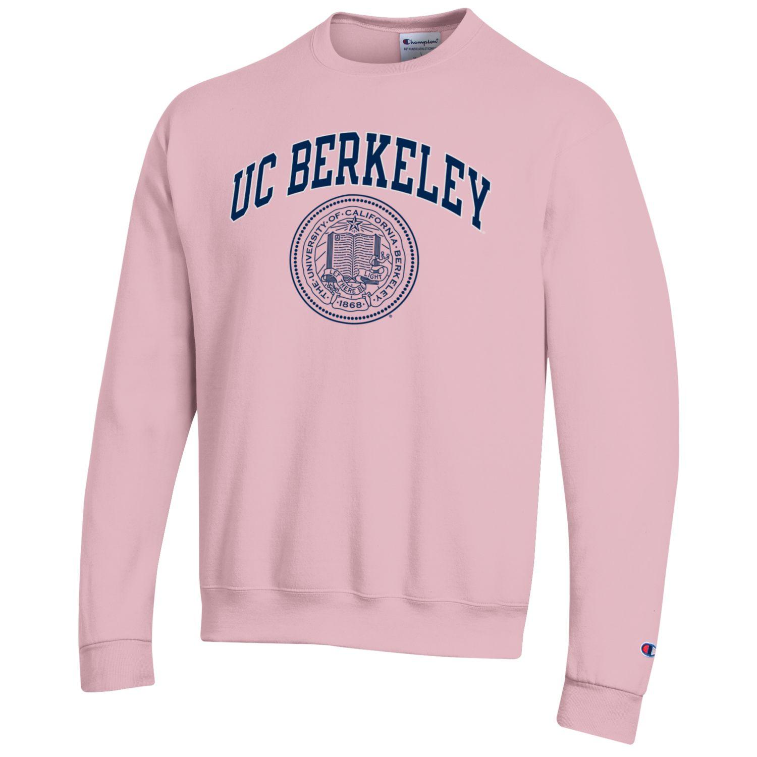 University of California Berkeley U.C. Berkeley arch & seal crew-neck sweatshirt-Pink-Shop College Wear