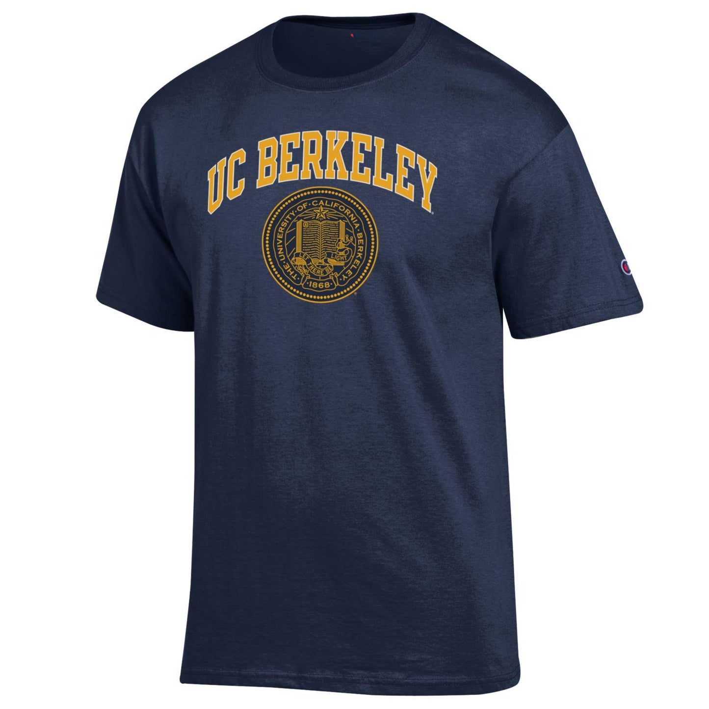 U.C. Berkeley Arch & Seal Men's Champion T-Shirt-Navy-Shop College Wear