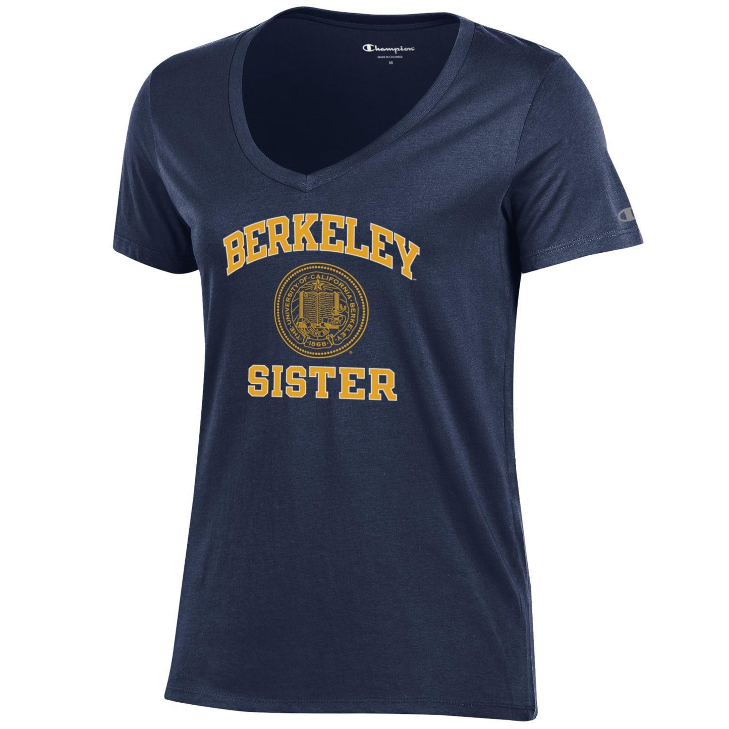 U.C. Berkeley Cal sister v-neck T-Shirt-Navy-Shop College Wear