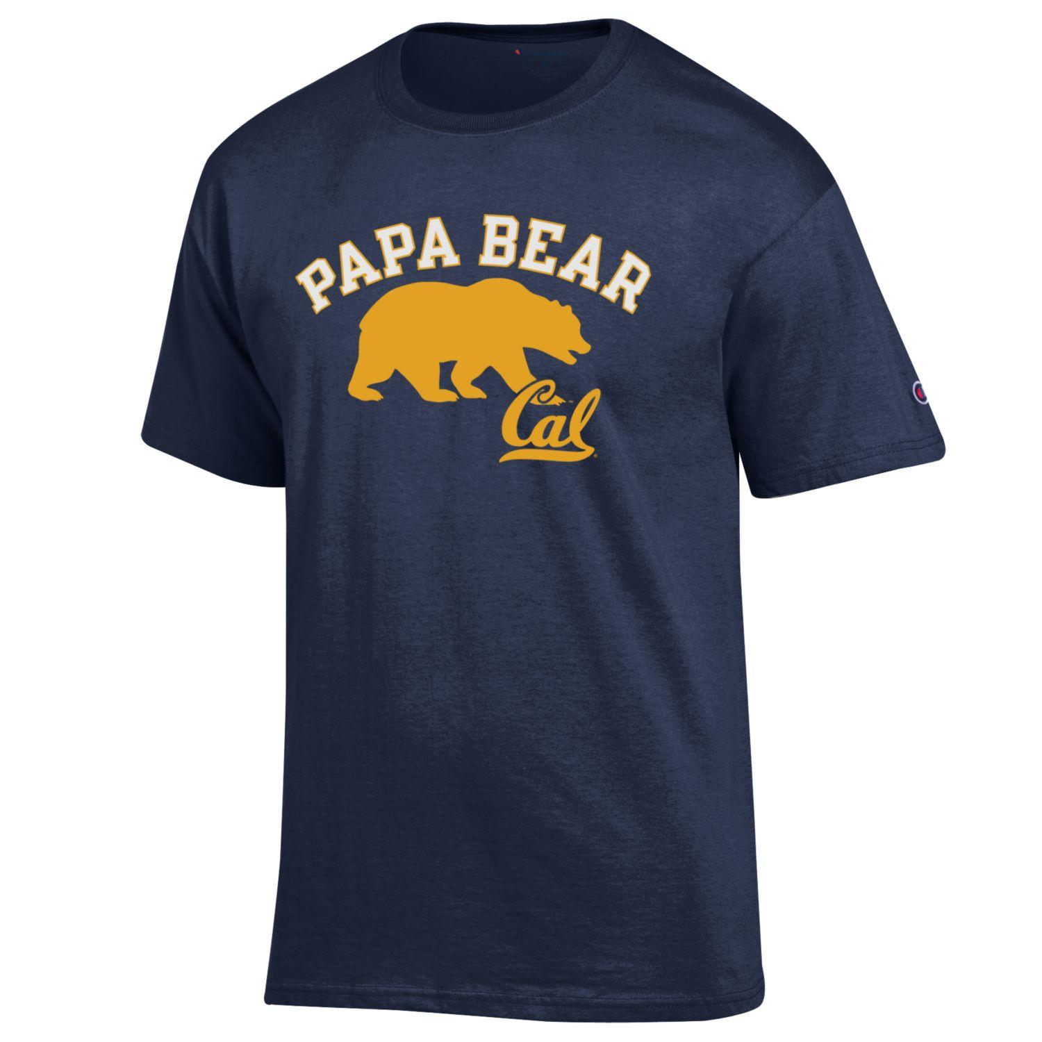 U.C. Berkeley Cal Bears Dad Papa Bear Arch Champion T-Shirt-Navy-Shop College Wear