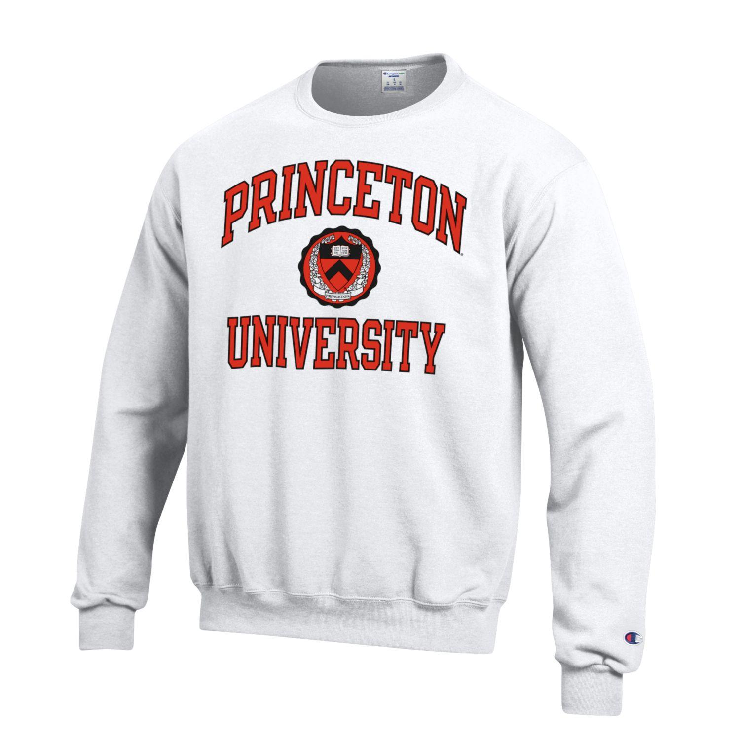Princeton University Tigers Champion Crew-Neck Sweatshirt-White-Shop College Wear