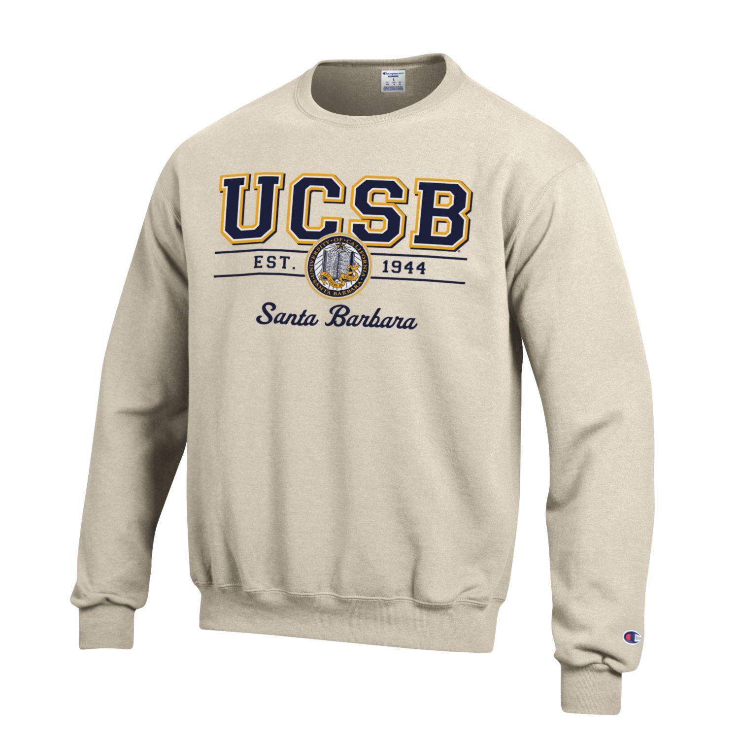 University Of California Santa Barbara UCSB Crewneck Sweatshirt-Oatmeal-Shop College Wear