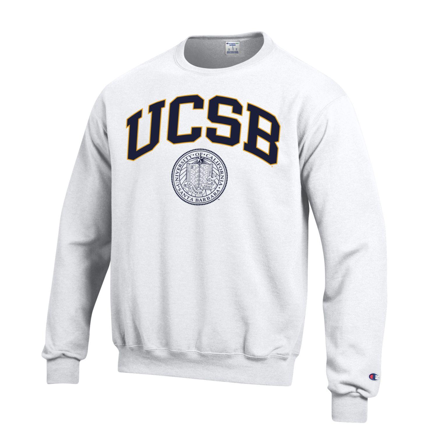 U.C. Santa Barbara Gauchos Crewneck sweatshirt-White-Shop College Wear