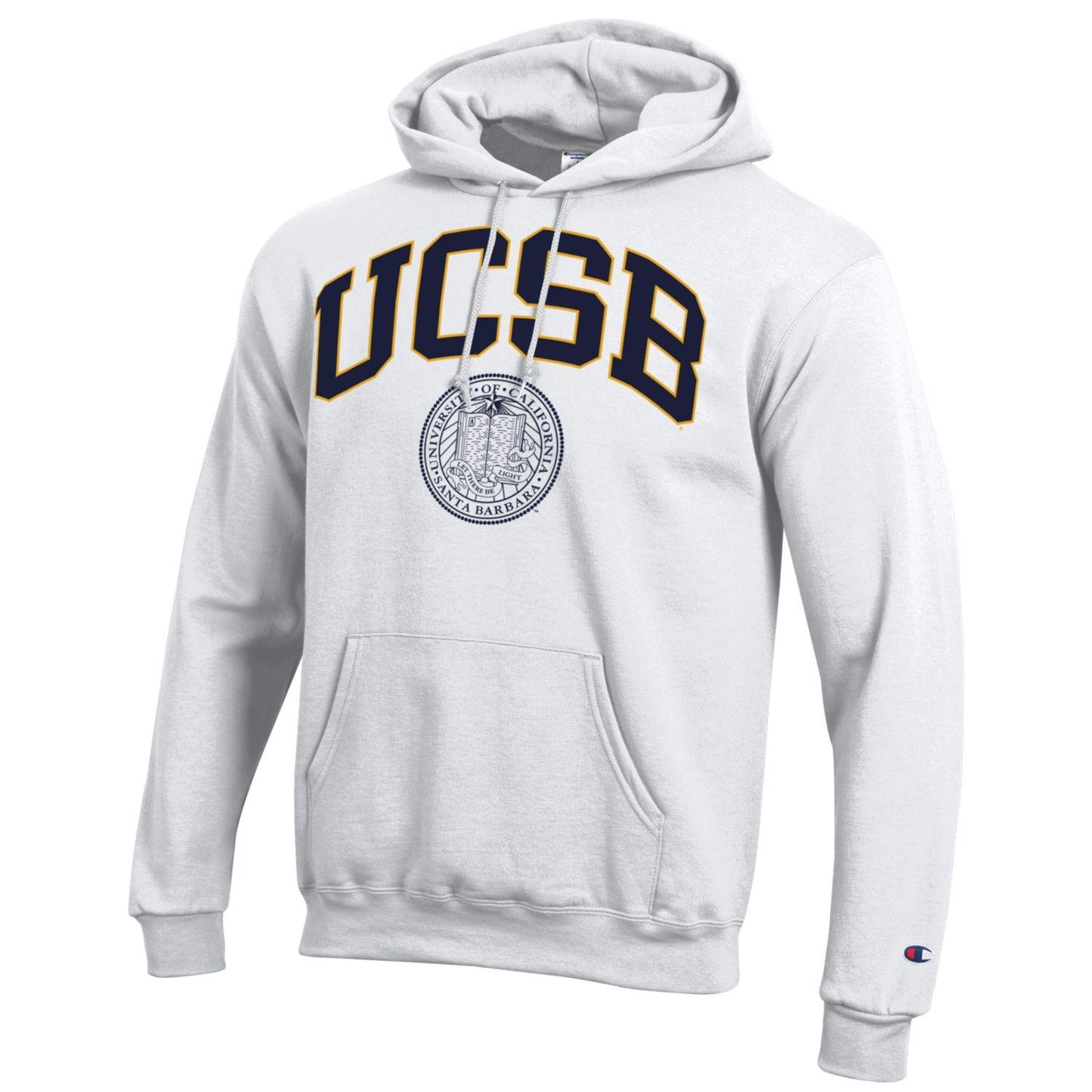 U.C. Santa Barbara Gauchos Champion Hoodie Sweatshirt-White-Shop College Wear