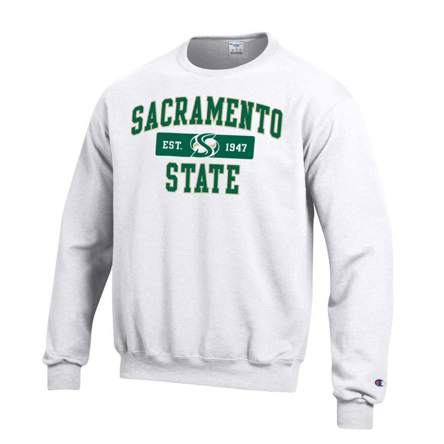 Sacramento State Hornets Crewneck Sweatshirt-White-Shop College Wear