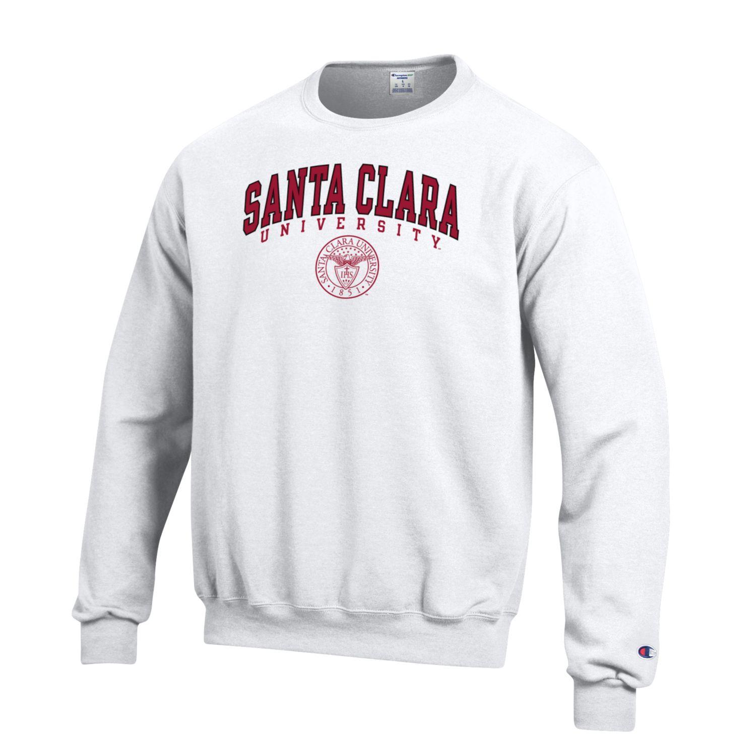 Santa Clara University Crew-Neck Sweatshirt-White-Shop College Wear