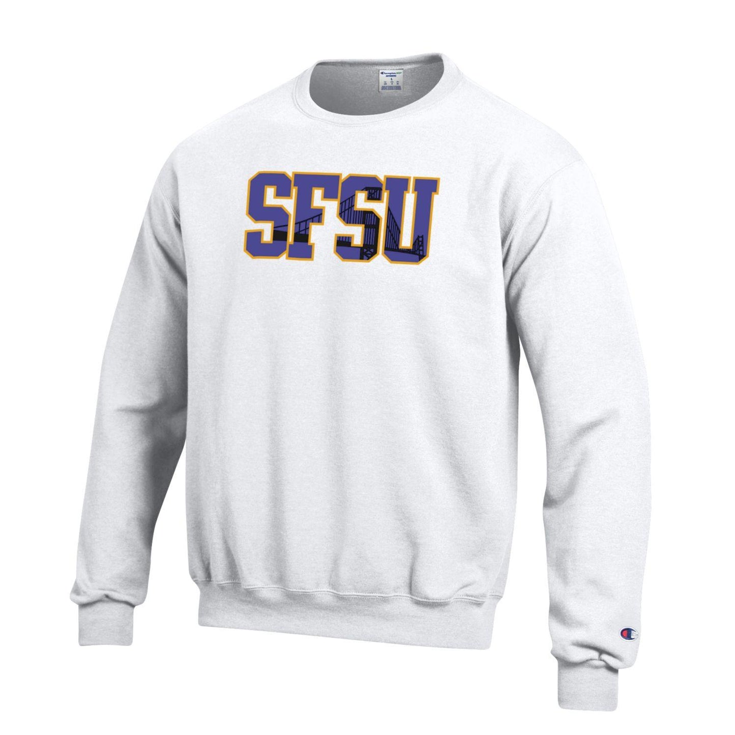San Francisco State University Gators Crew-Neck Sweatshirt-White-Shop College Wear