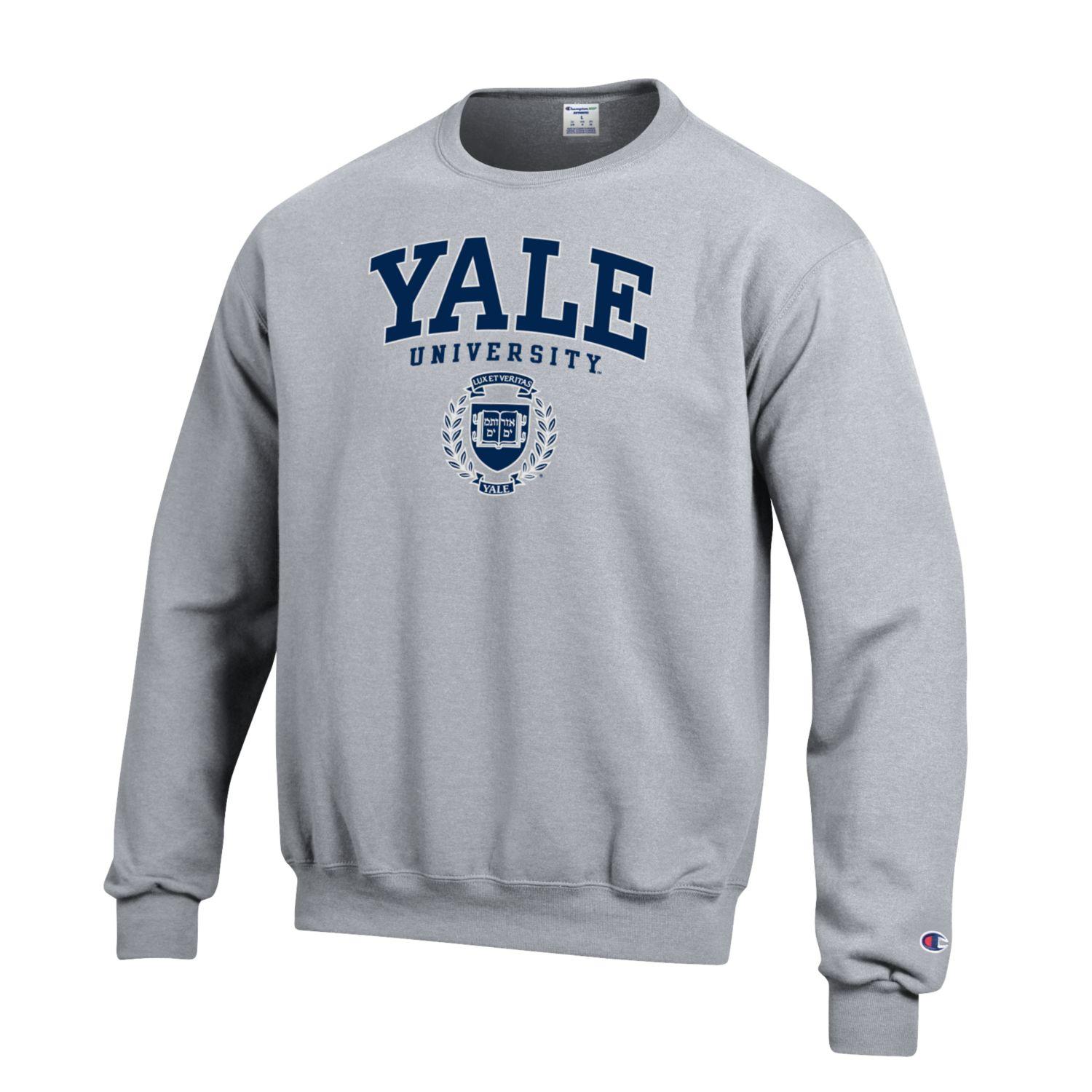 Yale University Bulldogs Champion Crew Neck Sweatshirt-Gray