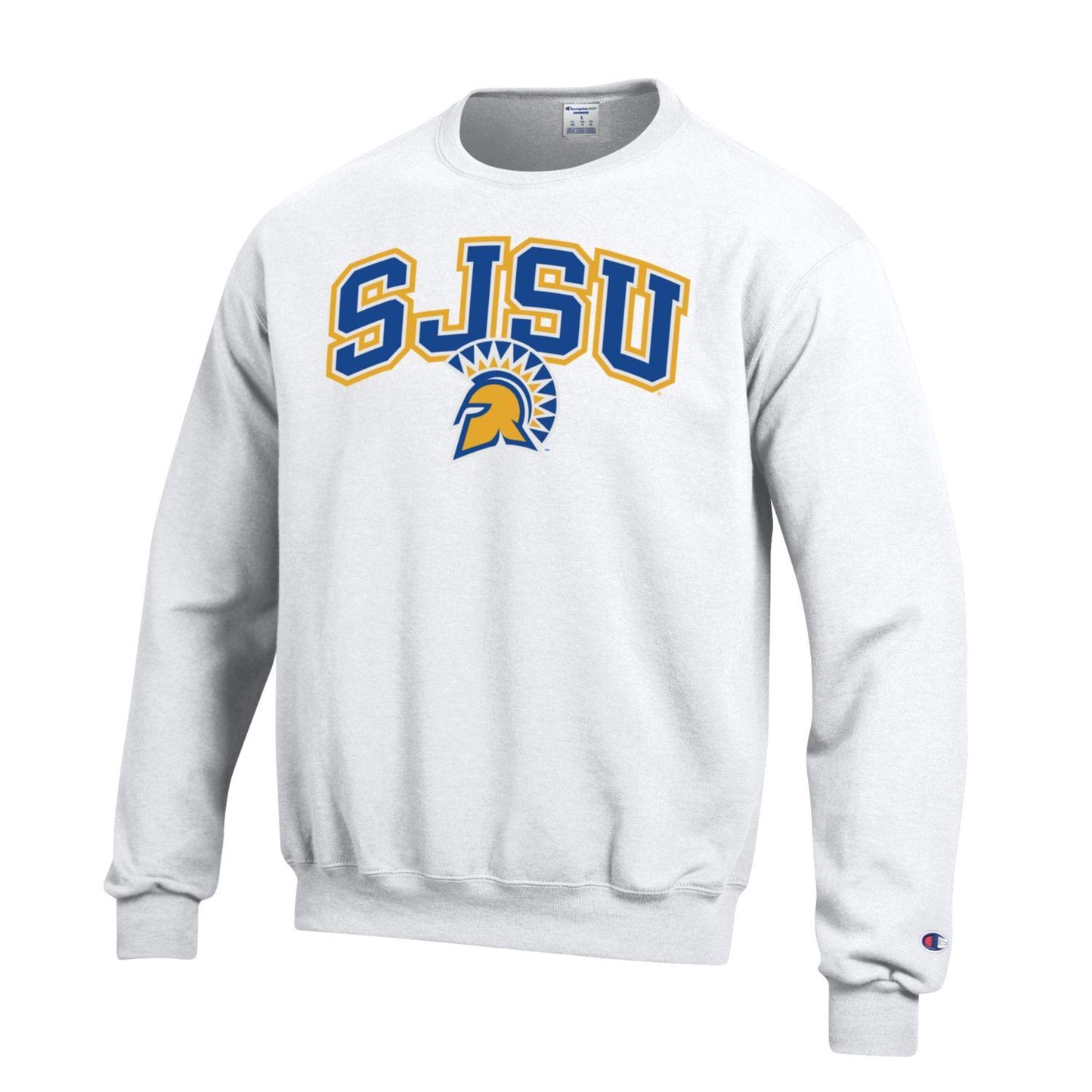 San Jose State Spartans Crew-Neck Sweatshirt-White-Shop College Wear