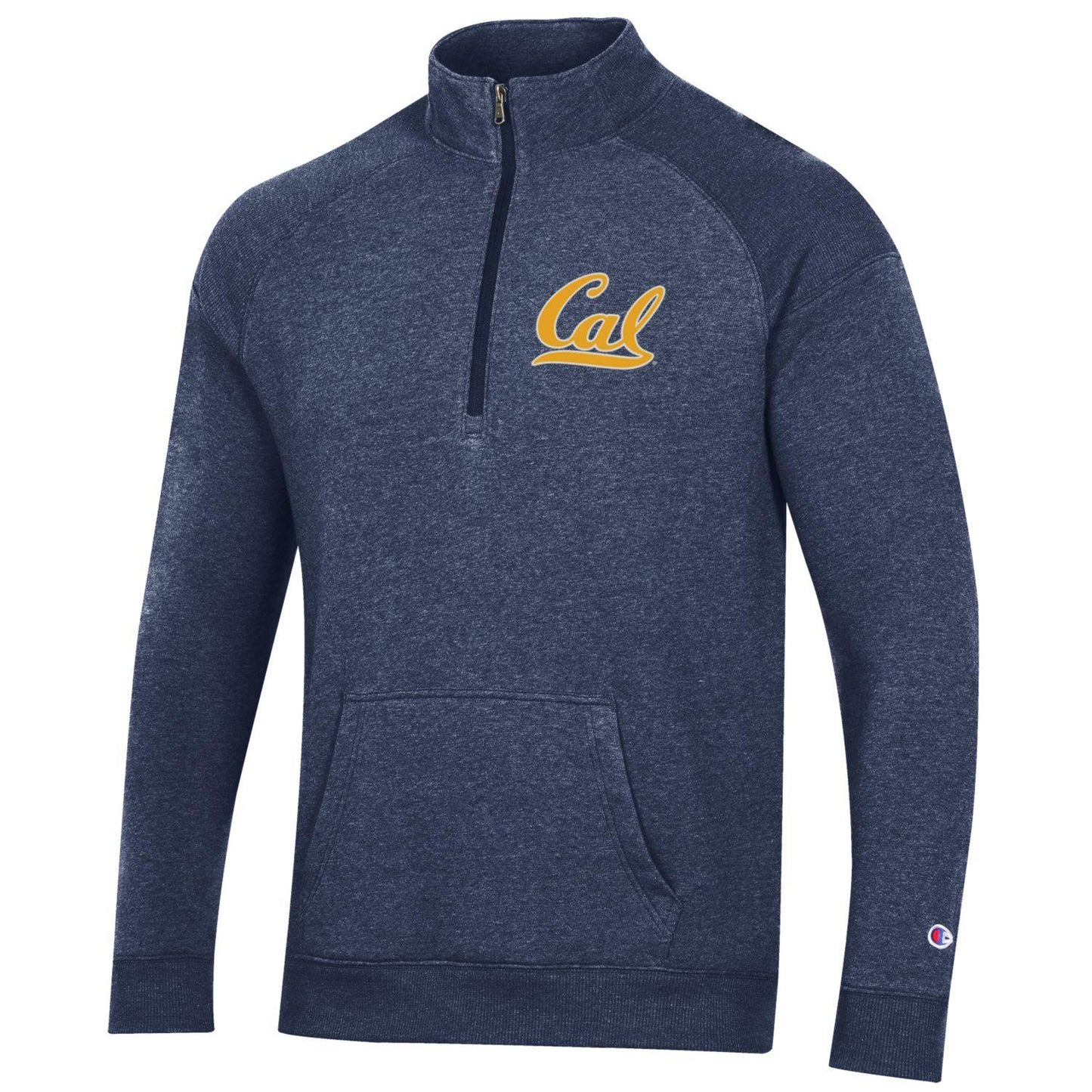 U.C. Berkeley Cal Men's Champion1/2 zip Triumph fleece-Navy-Shop College Wear