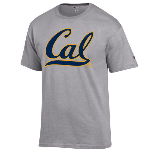 University Of California Berkeley bold script Cal men's Champion T-Shirt- Grey-Shop College Wear
