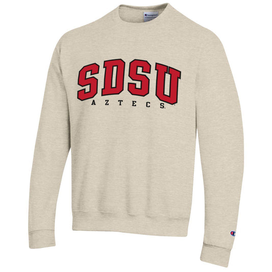 San Diego State University Aztecs block Champion sweatshirt-Oatmeal-Shop College Wear