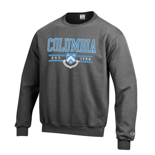 Columbia University Lions Champion crew-Neck sweatshirt-Charcoal-Shop College Wear