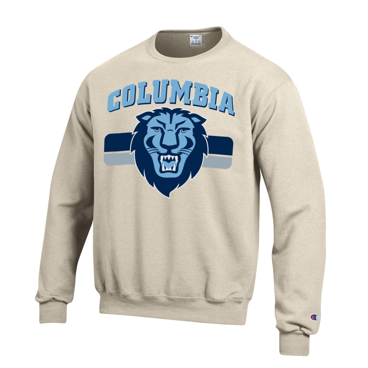 Columbia University Lions Athletic Mark Champion Crew-Neck Sweatshirt-Oatmeal-Shop College Wear