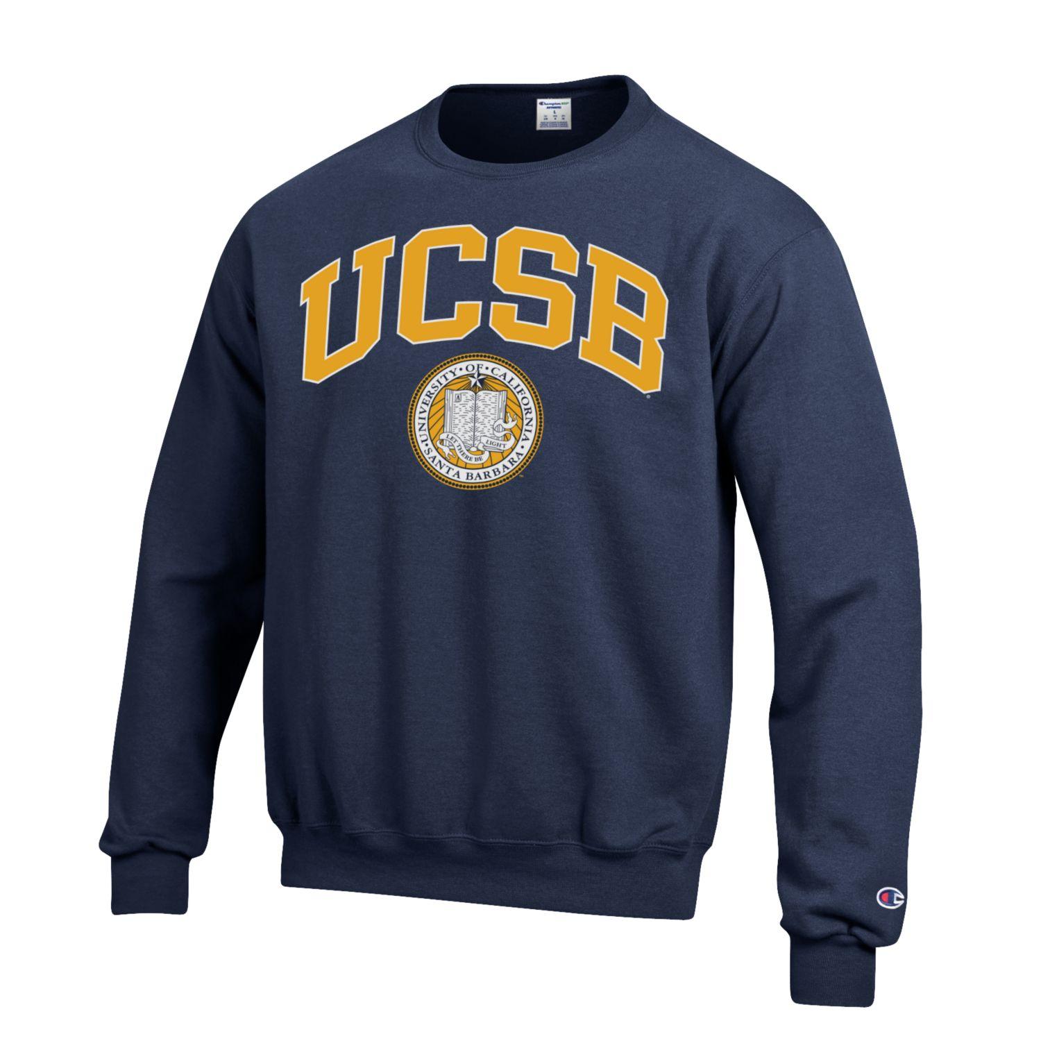 UC Santa Barbara U.C.S.B. Gauchos Champion crew-Neck sweatshirt-Navy-Shop College Wear