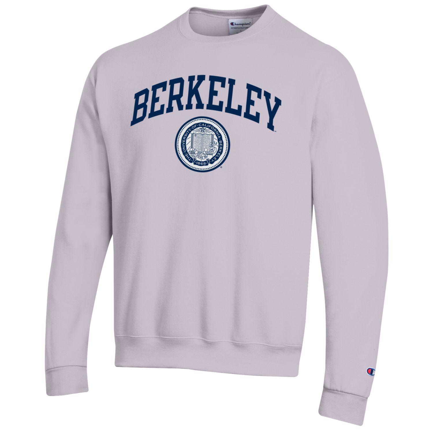 U.C. Berkeley arch & seal Men's crew-neck sweatshirt-Lilac-Shop College Wear