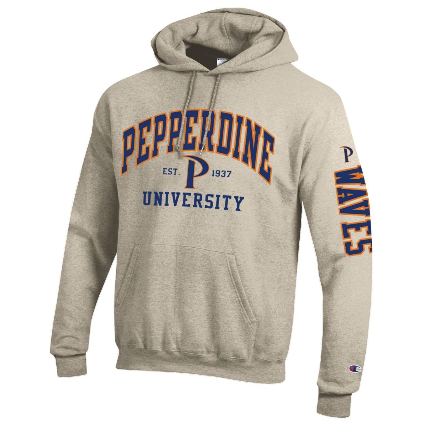 Pepperdine University P Waves Champion hoodie sweatshirt-Oatmeal-Shop College Wear