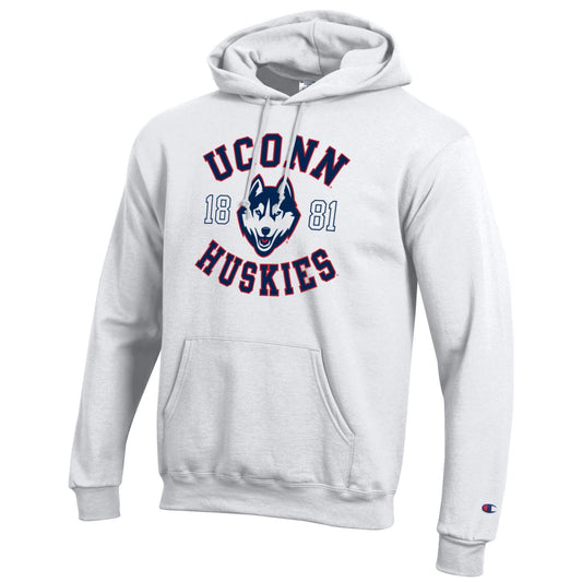 University Of Connecticut Uconn Huskies Champion hoodie sweatshirt-White-Shop College Wear