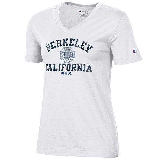 U.C. Berkeley Cal Mom arch & seal T-Shirt-White-Shop College Wear