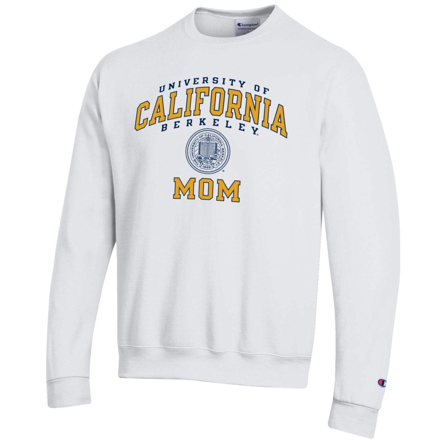 U.C. Berkeley Cal mom Champion crew neck sweatshirt-White-Shop College Wear