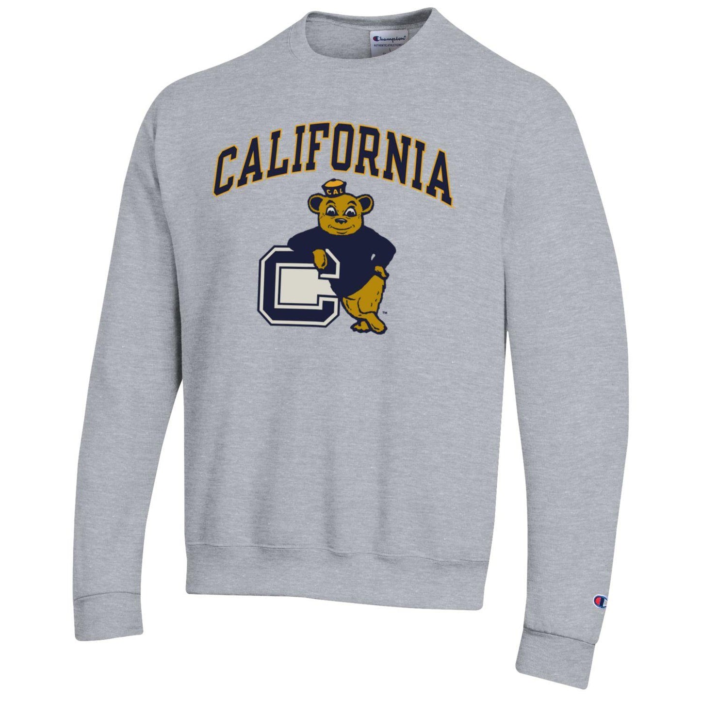 U.C. Berkeley Cal Bears Champion standing Oski crew-neck sweatshirt-Gray-Shop College Wear