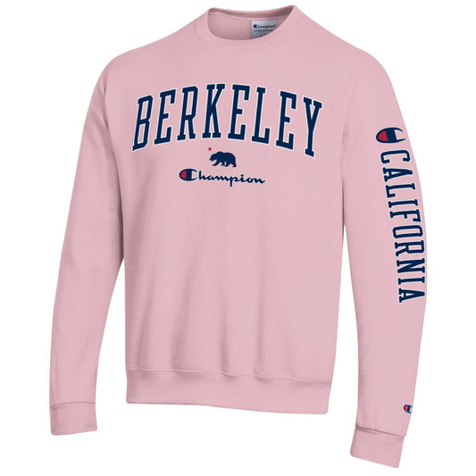 Berkeley arch over California state inspired and bear co branded crew-neck sweatshirt-Pink-Shop College Wear