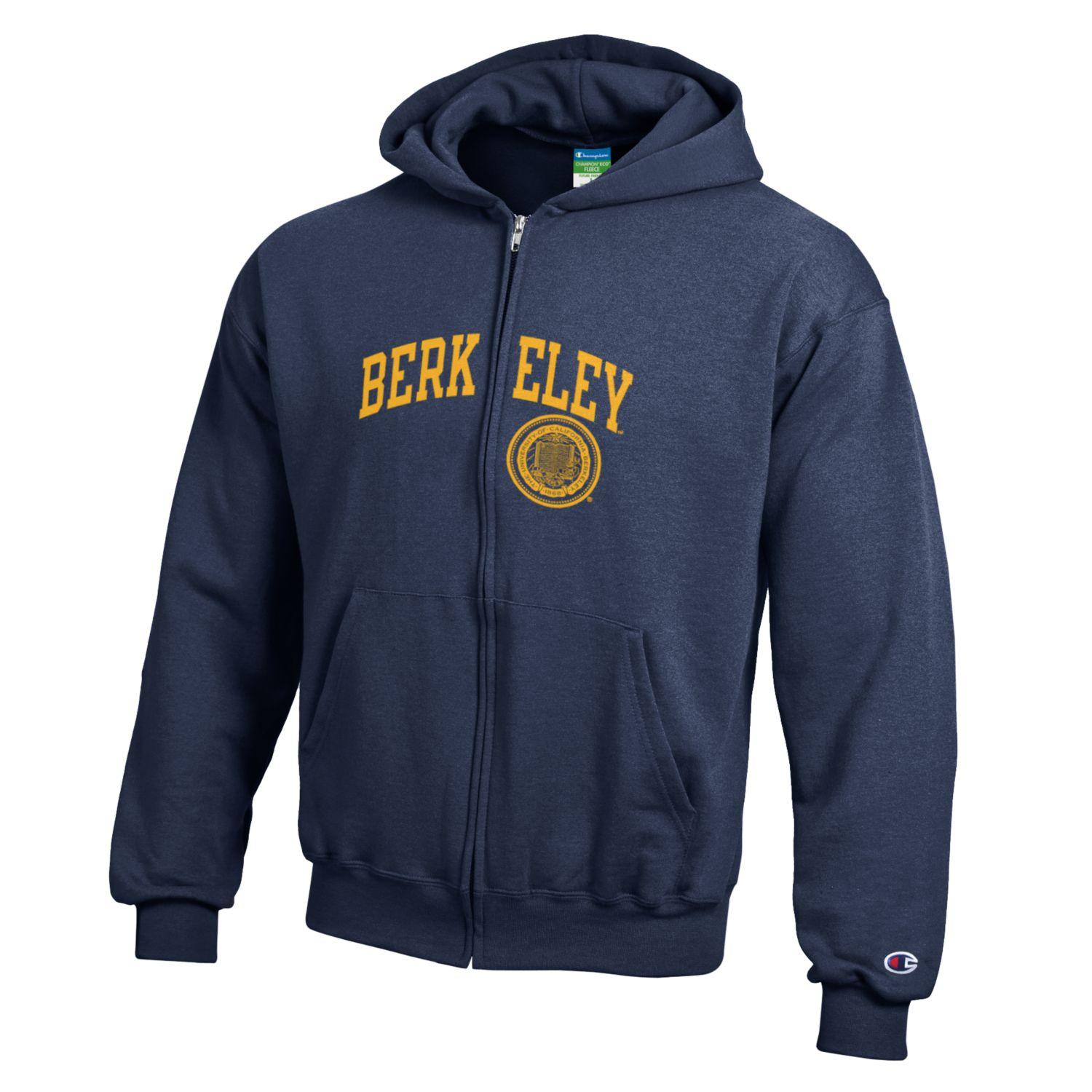 U.C. Berkeley arch & seal youth zip-up hoodie sweatshirt-Navy-Shop College Wear