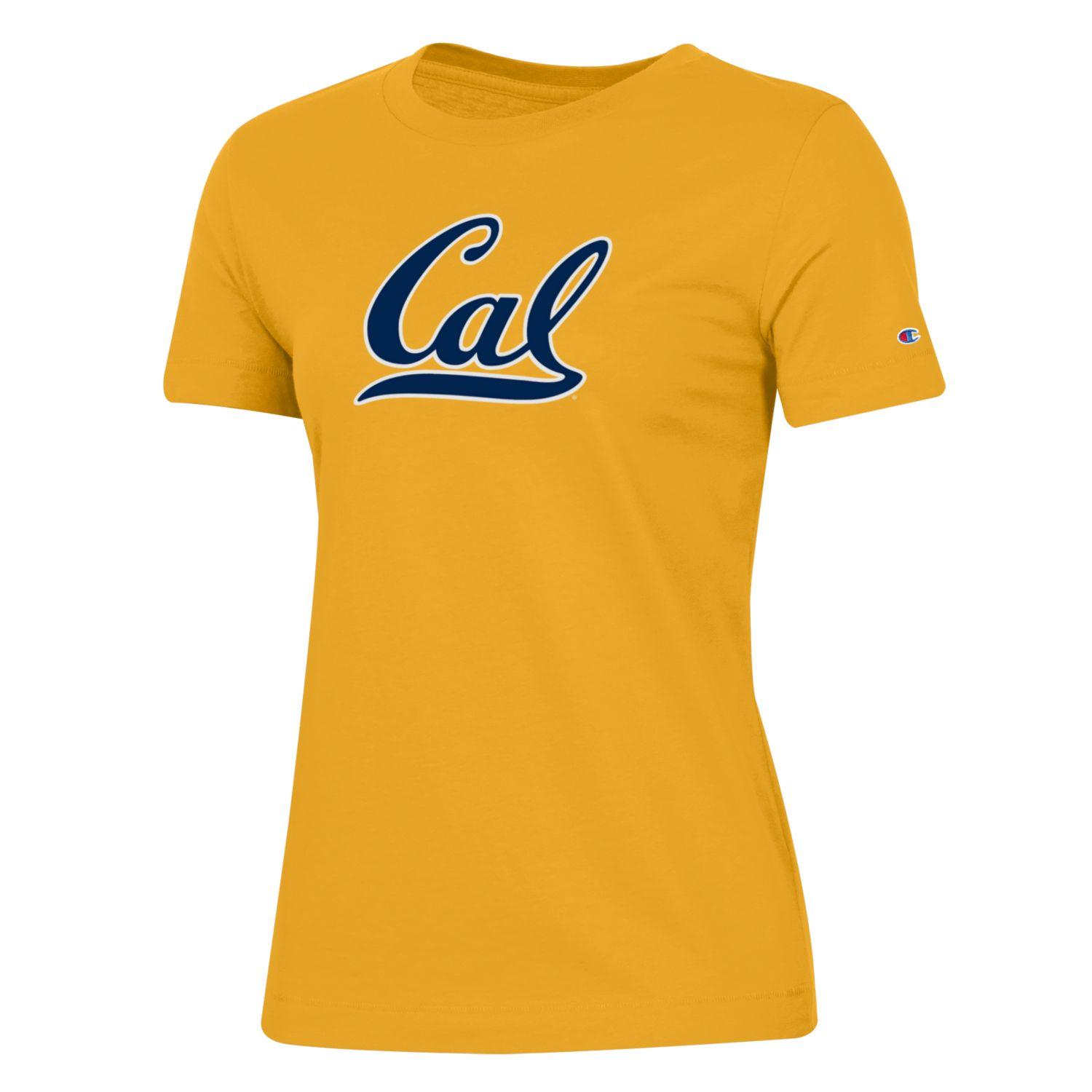 University of California Berkeley bold Cal Champion women's crew-neck T-Shirt-Gold-Shop College Wear