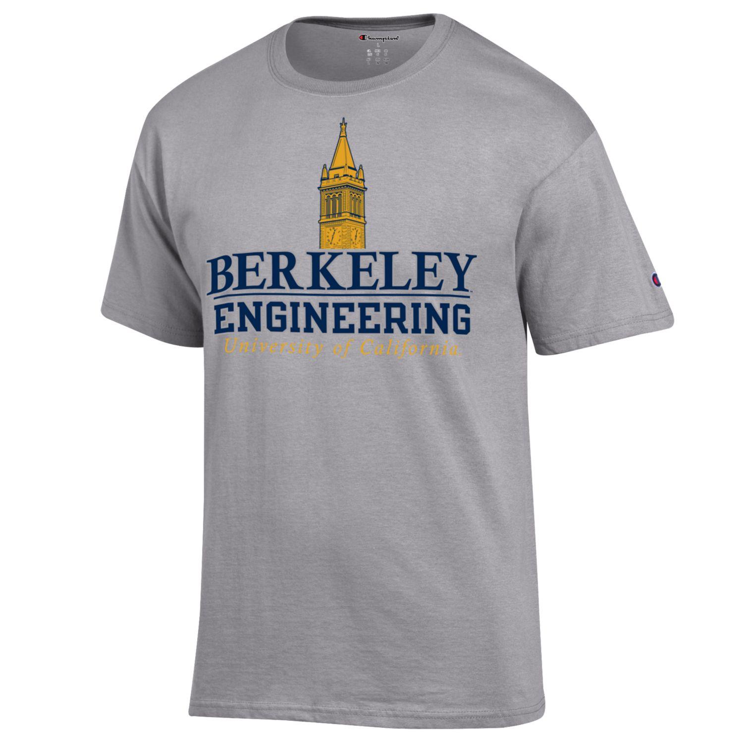 U.C. Berkeley Cal Engineering Campanile tower stacked Champion T-Shirt-Gray