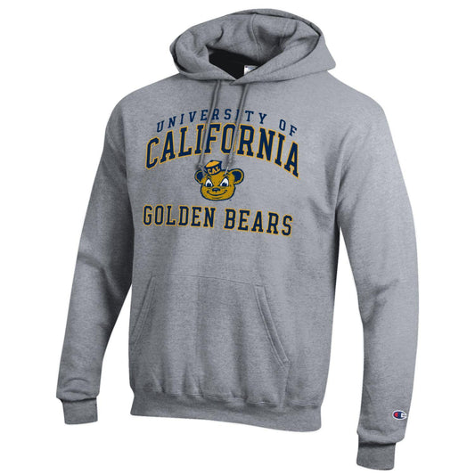 University of California Berkeley arch & Oski Champion hoodie sweatshirt-Gray-Shop College Wear