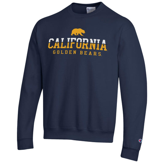 U.C. Berkeley California Golden Bears and Bear mascot Champion crew-neck sweatshirt-Navy-Shop College Wear