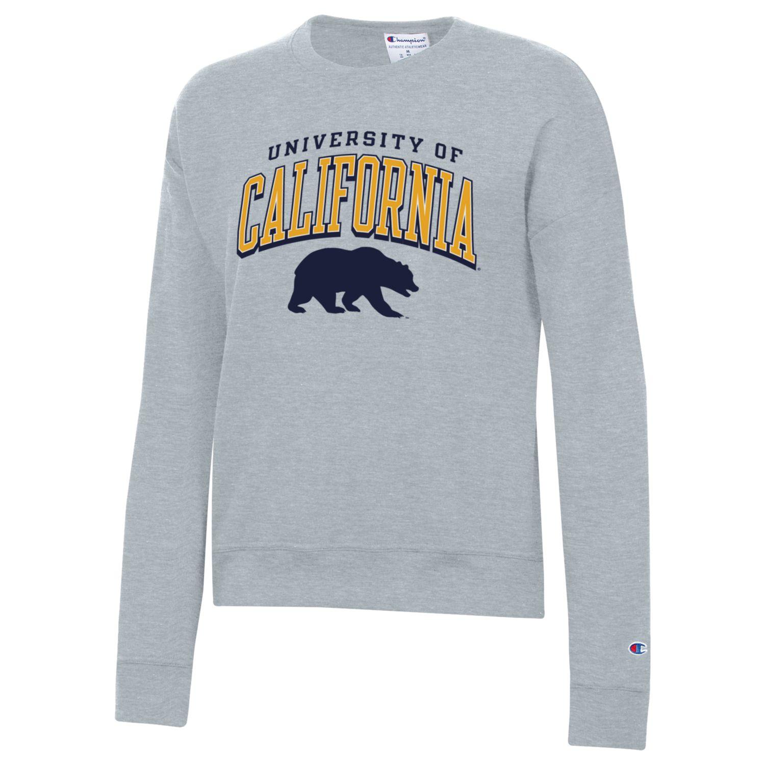 U.C. Berkeley California arch and bear Triumph Champion crew-neck sweatshirt-Grey-Shop College Wear