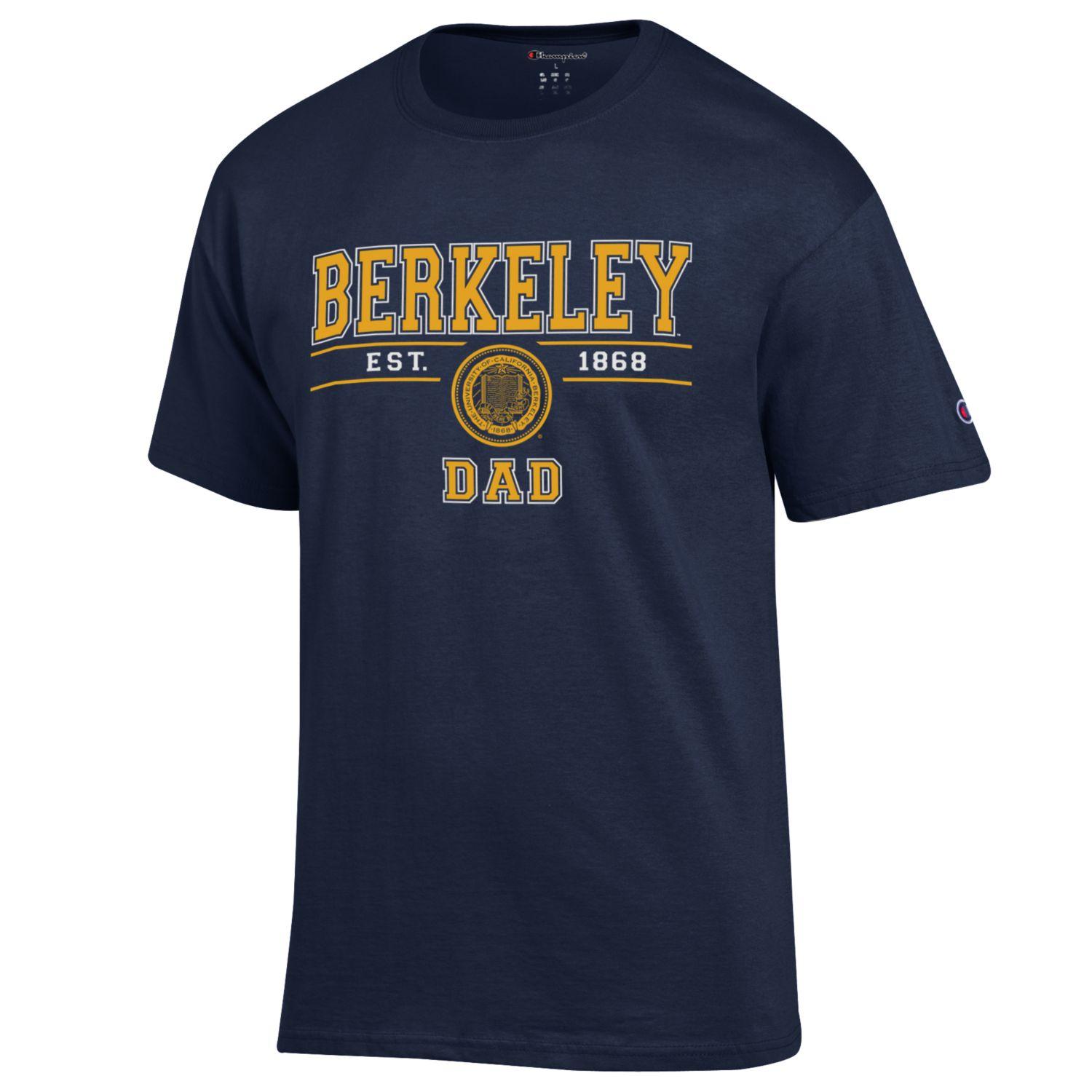 U.C. Berkeley Dad bar & seal Champion T-Shirt-Navy-Shop College Wear