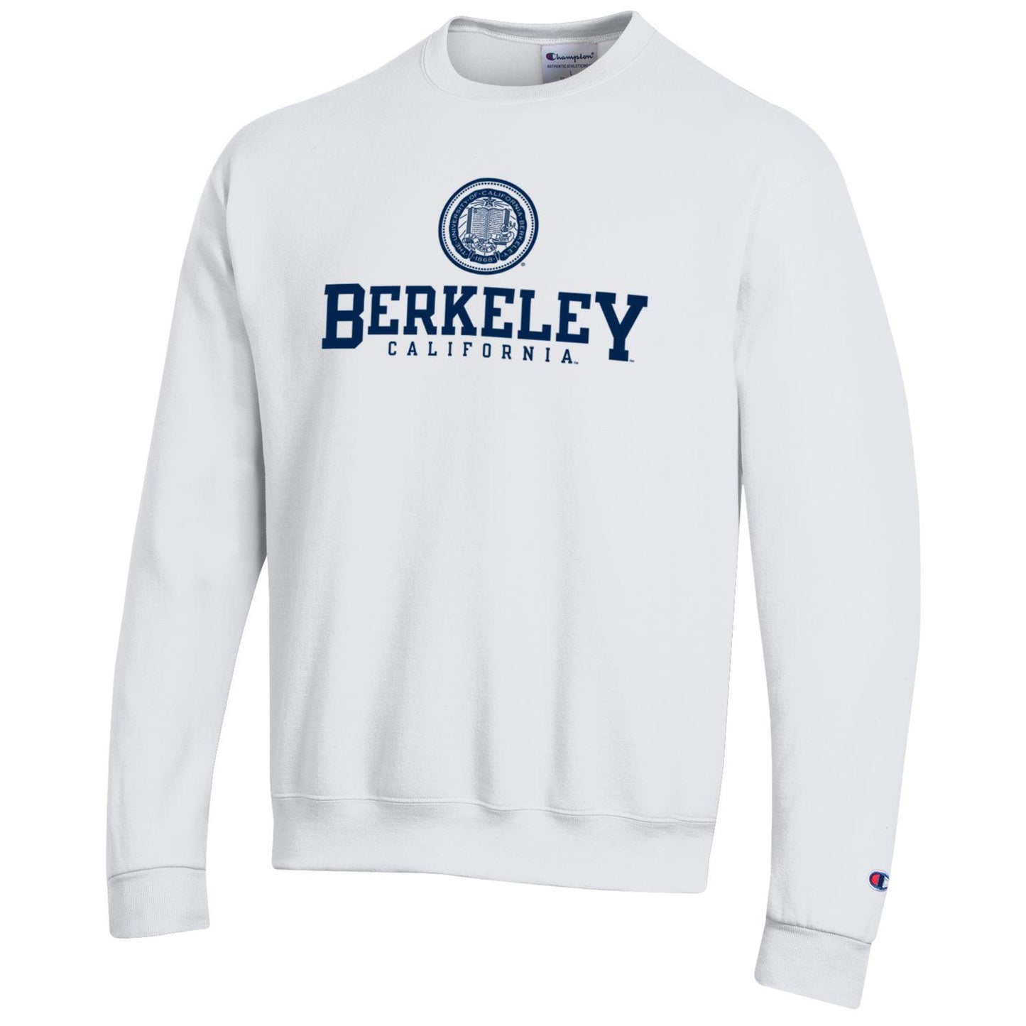 U.C. Berkeley California & seal Champion crew-Neck sweatshirt-White-Shop College Wear