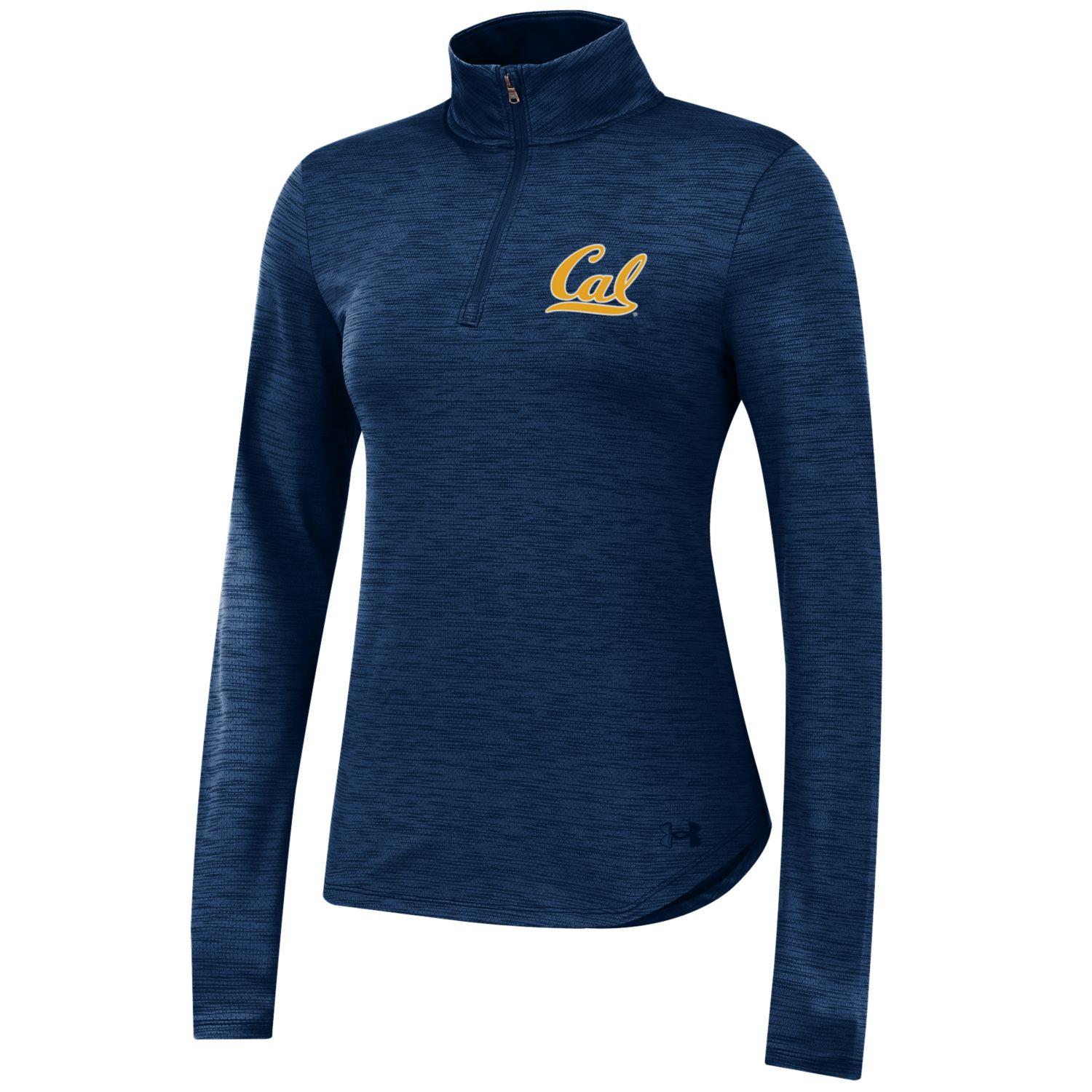 U.C. Berkeley California Golden Bears Under Armour women's 1/4" Zip shirt-Navy-Shop College Wear